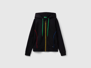 Felpa 100% cotone con zip e cappuccio