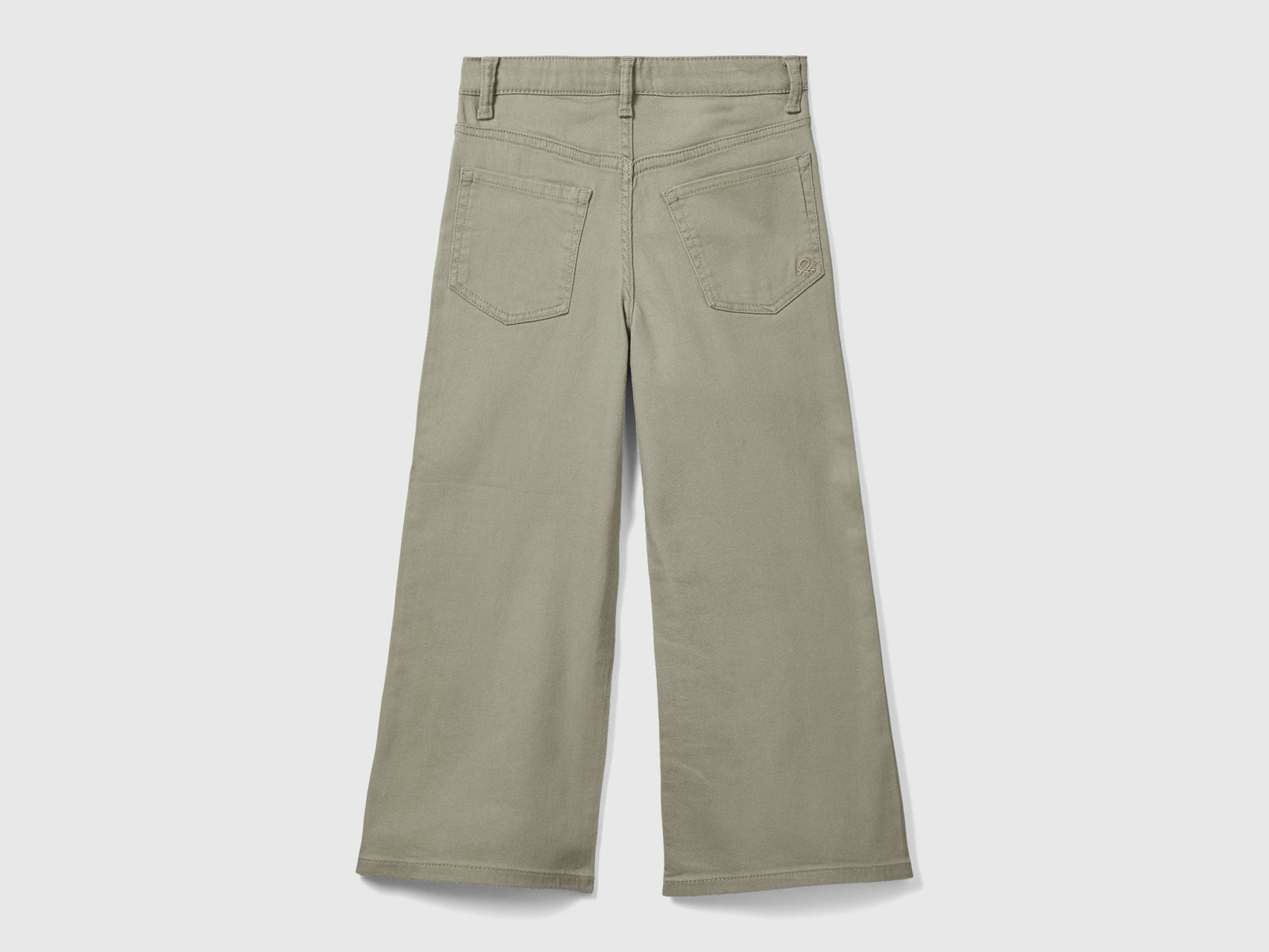Pantaloni wide fit a vita alta da bambina verde chiaro 2 | Benetton Outlet