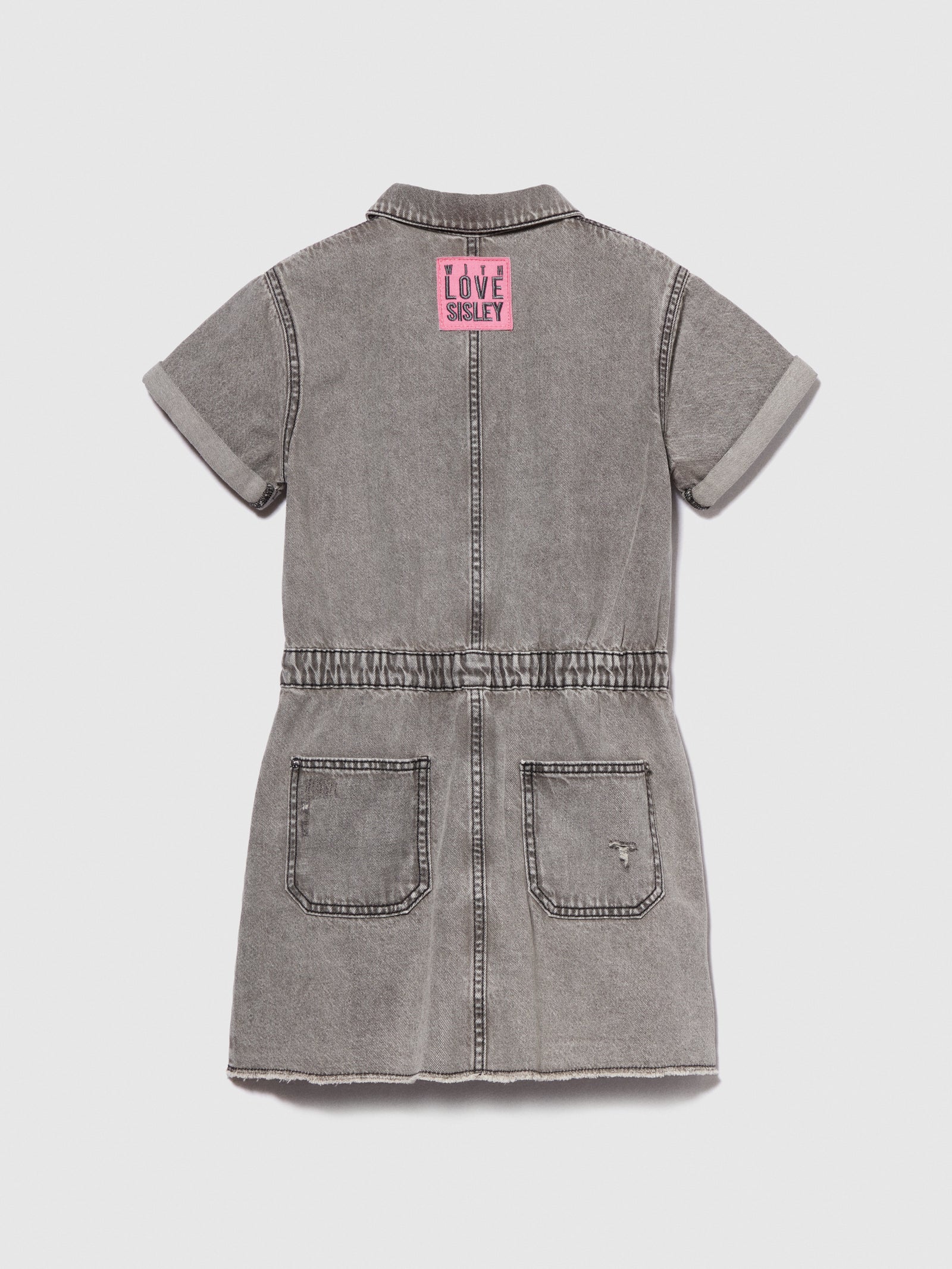 Vestito di jeans con rotture da bambina nero 2 | Sisley young Outlet