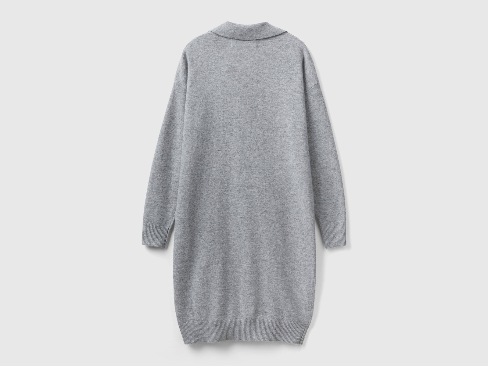 Abito in maglia con colletto da donna grigio chiaro 2 | Benetton Outlet