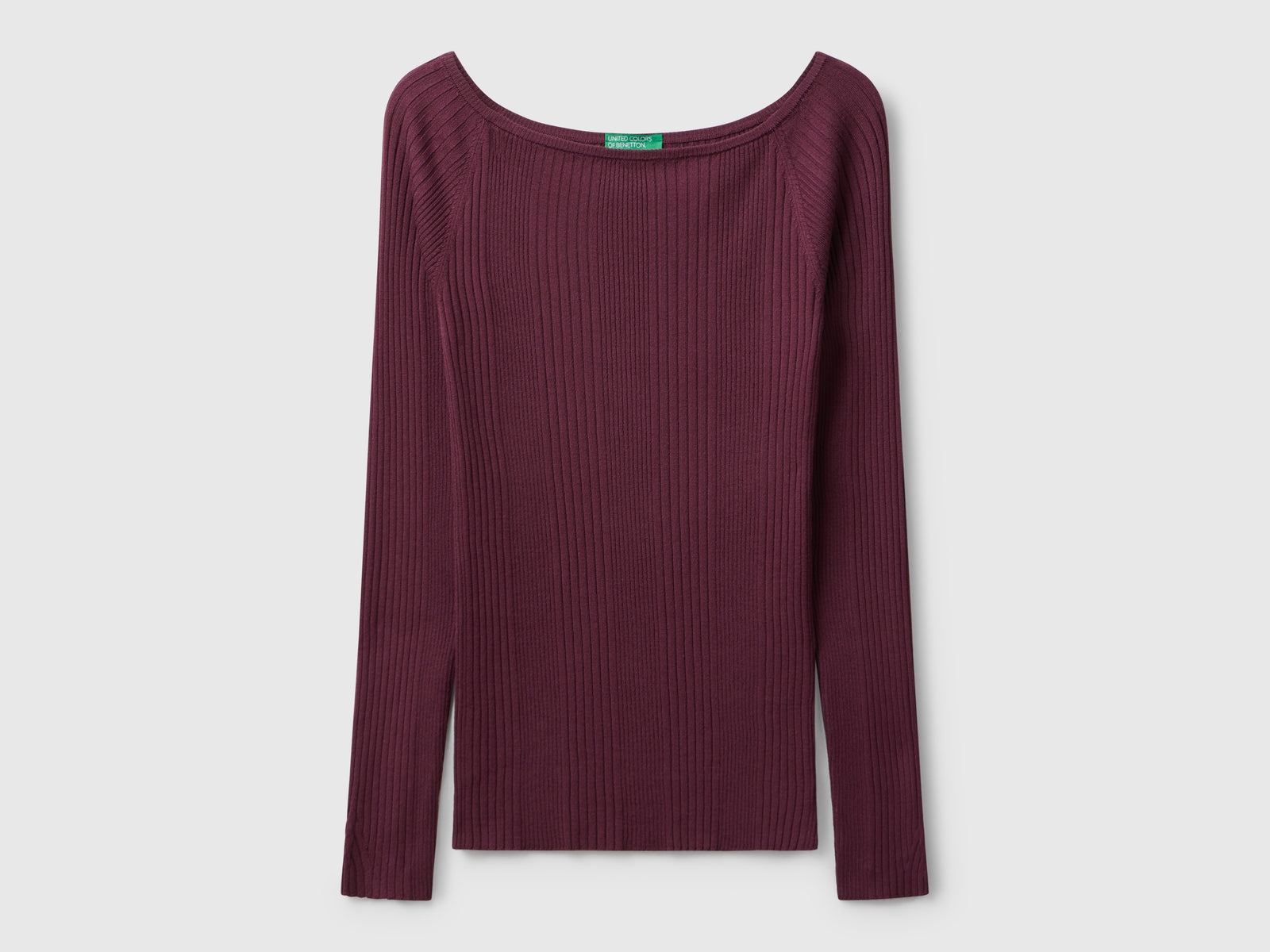 Maglia slim fit da donna prugna | Benetton Outlet