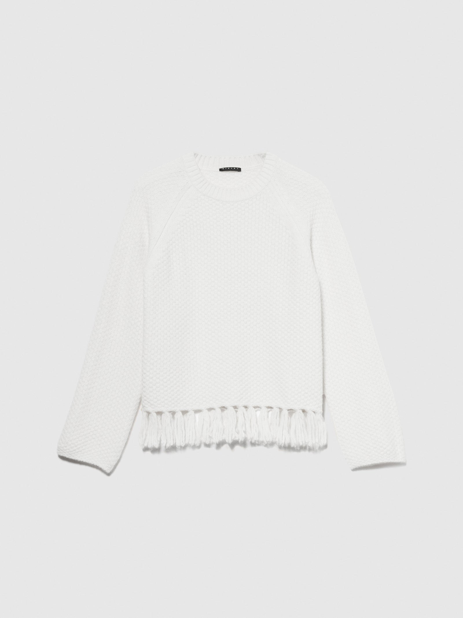 Maglia con frange da donna bianco | Sisley Outlet