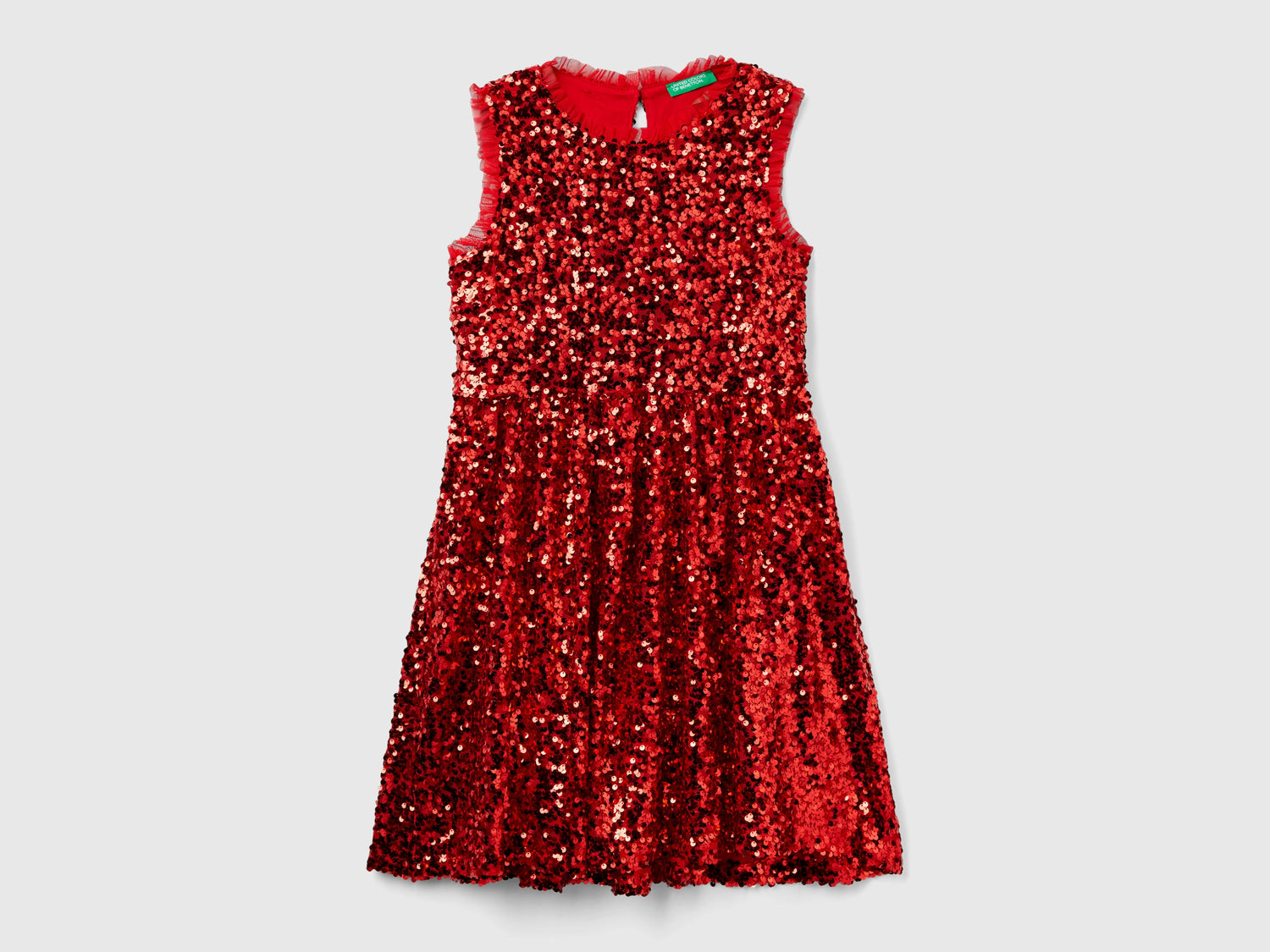 Sequin dress da bambina rosso | Benetton Outlet