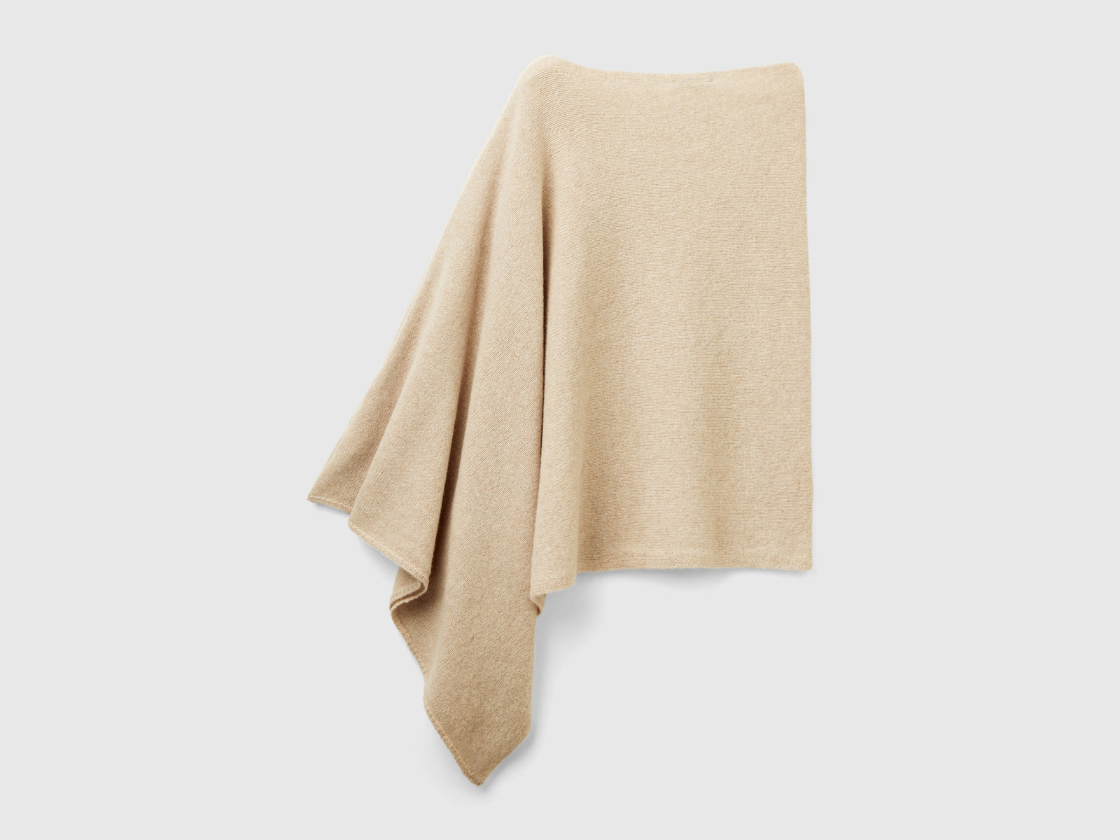 Mantella in pura lana Shetland da donna beige 2 | Benetton Outlet