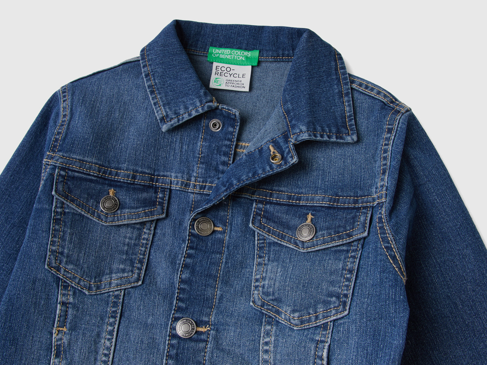 Giubbino in denim da bambino blu scuro 3 | Benetton Outlet