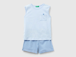 Pigiama canotta e shorts a quadri