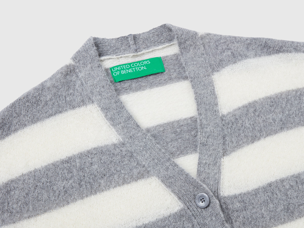 Cardigan a righe in misto alpaca