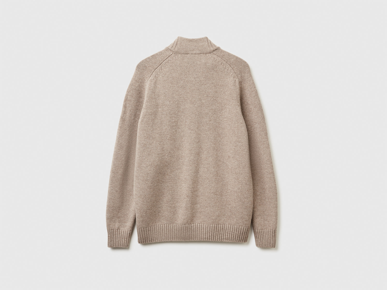 Cardigan con zip in pura lana Merino da uomo tortora 2 | Benetton Outlet