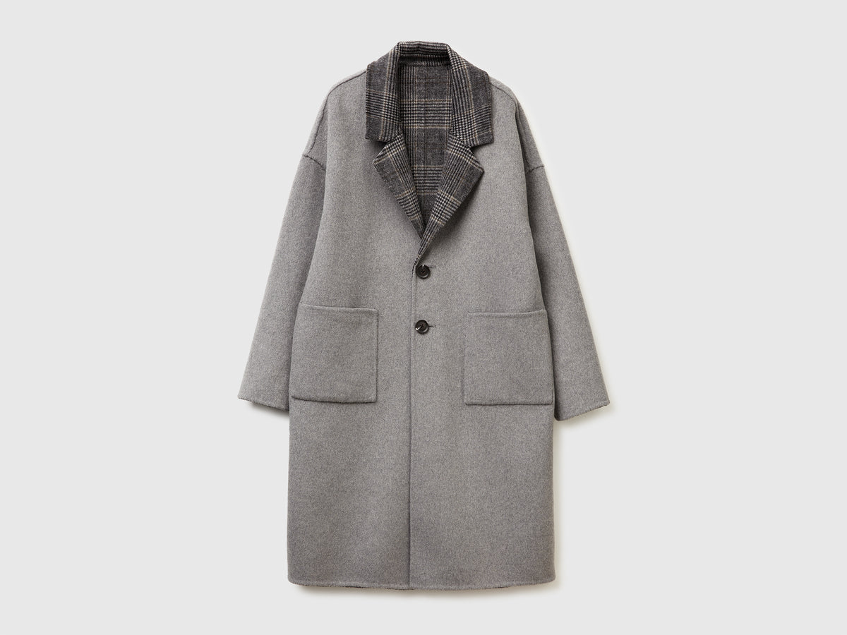 Cappotto reversibile in misto lana