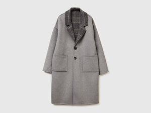 Cappotto reversibile in misto lana