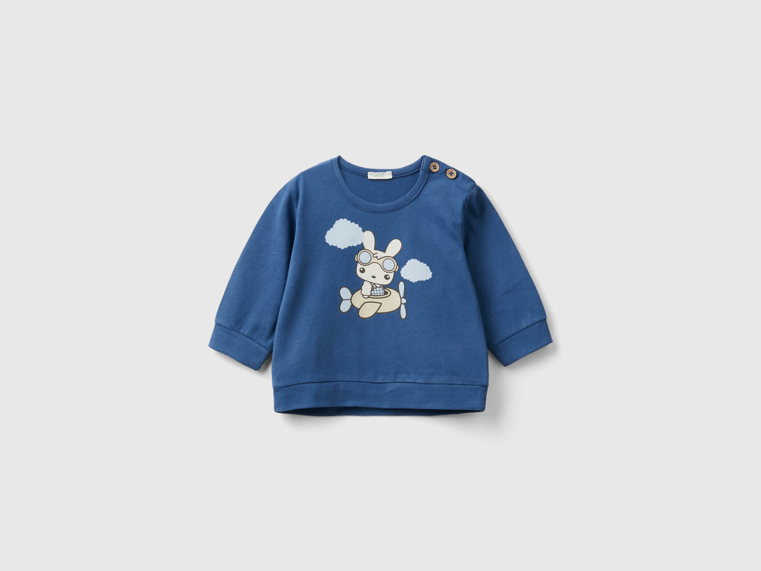 Calda t-shirt con stampa coniglietto da neonato avio | Benetton Outlet