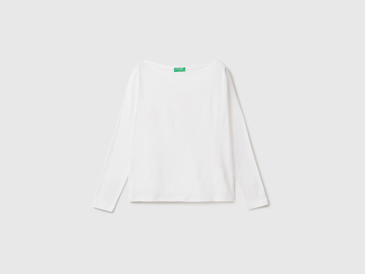 T-shirt con scollo a barchetta 100% cotone