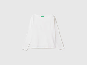 T-shirt con scollo a barchetta 100% cotone