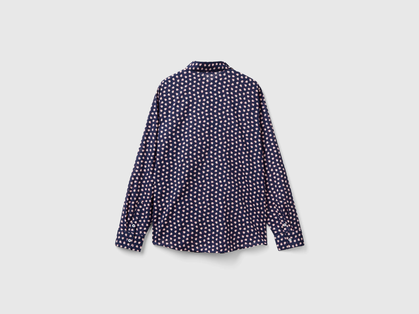Camicia fantasia 100% cotone da donna blu scuro 2 | Benetton Outlet