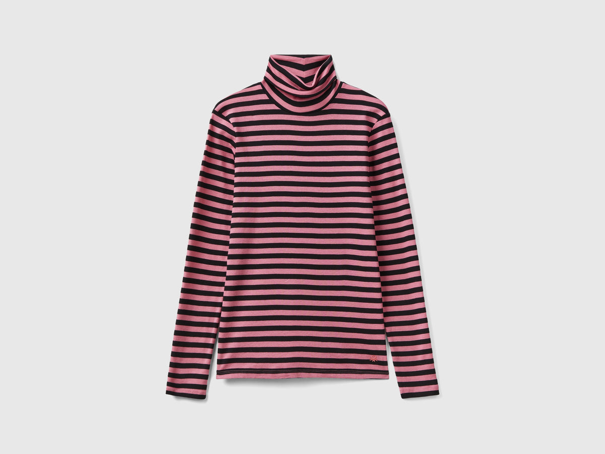 T-shirt lupetto a righe