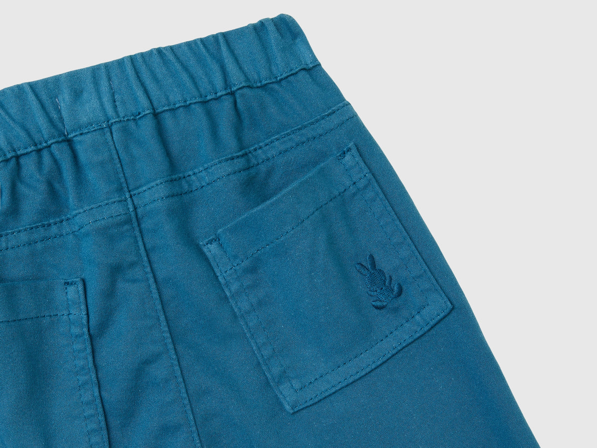 Stretch cotton blend trousers