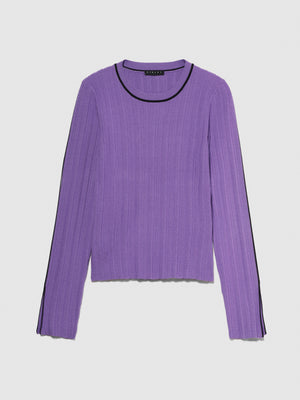 Maglia slim fit a costine