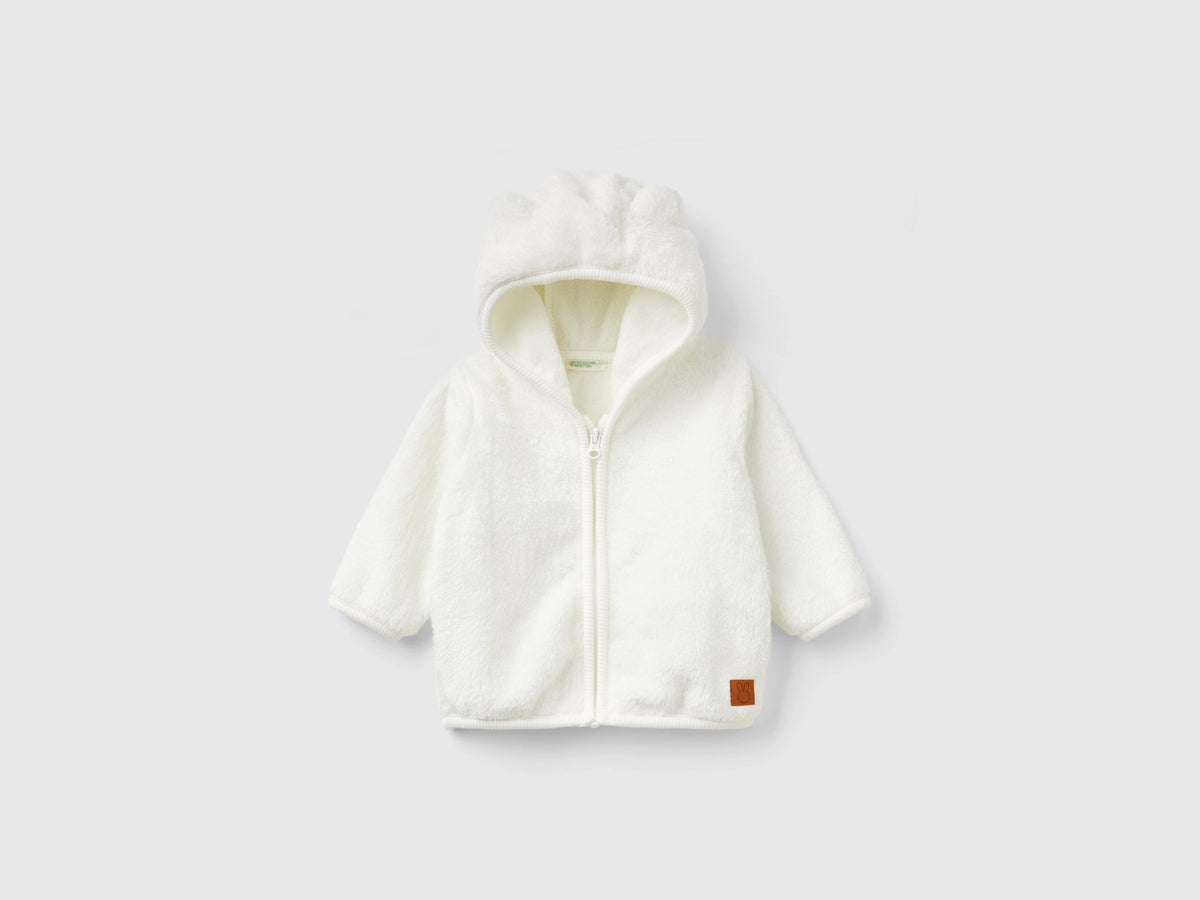 Felpa in pelliccetta sintetica con zip