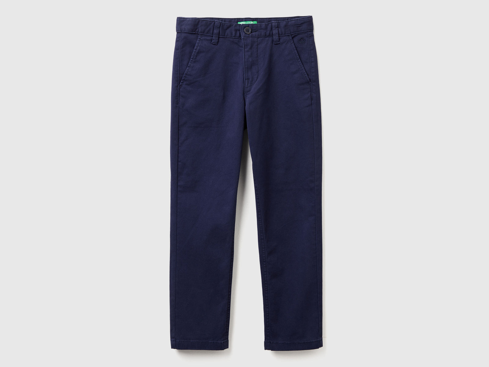 Chino slim fit in cotone stretch da bambino blu scuro | Benetton Outlet
