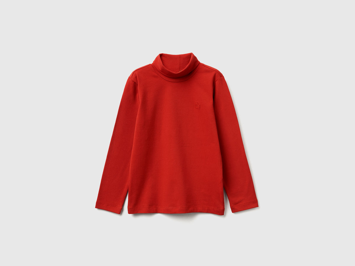 T-shirt lupetto in caldo cotone stretch