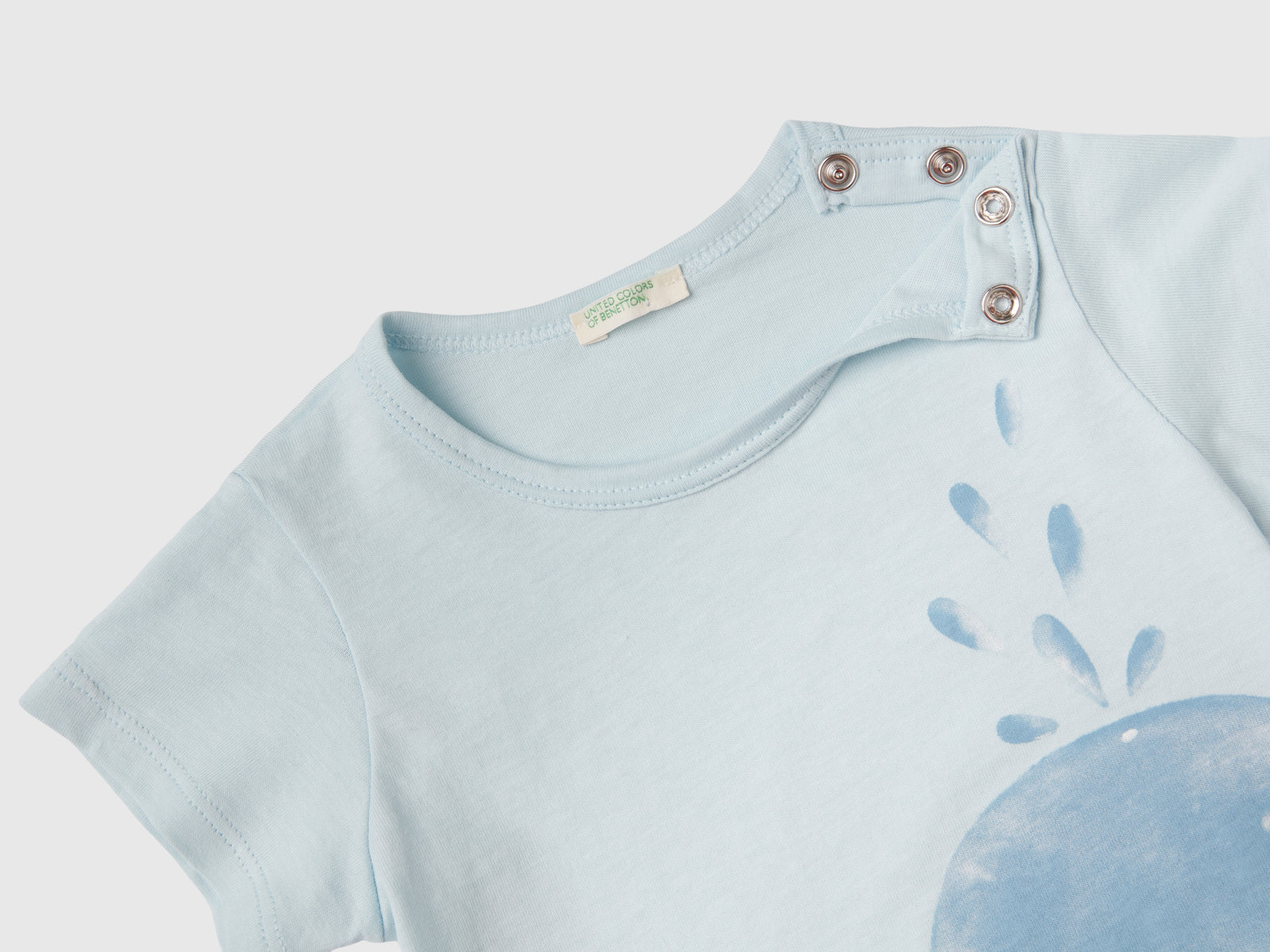 T-shirt con stampa e patch da neonato azzurro 2 | Benetton Outlet