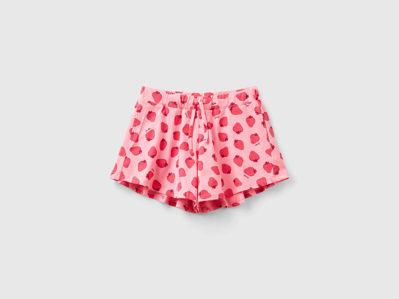 Shorts con stampa fragole da bambina rosa | Benetton Outlet