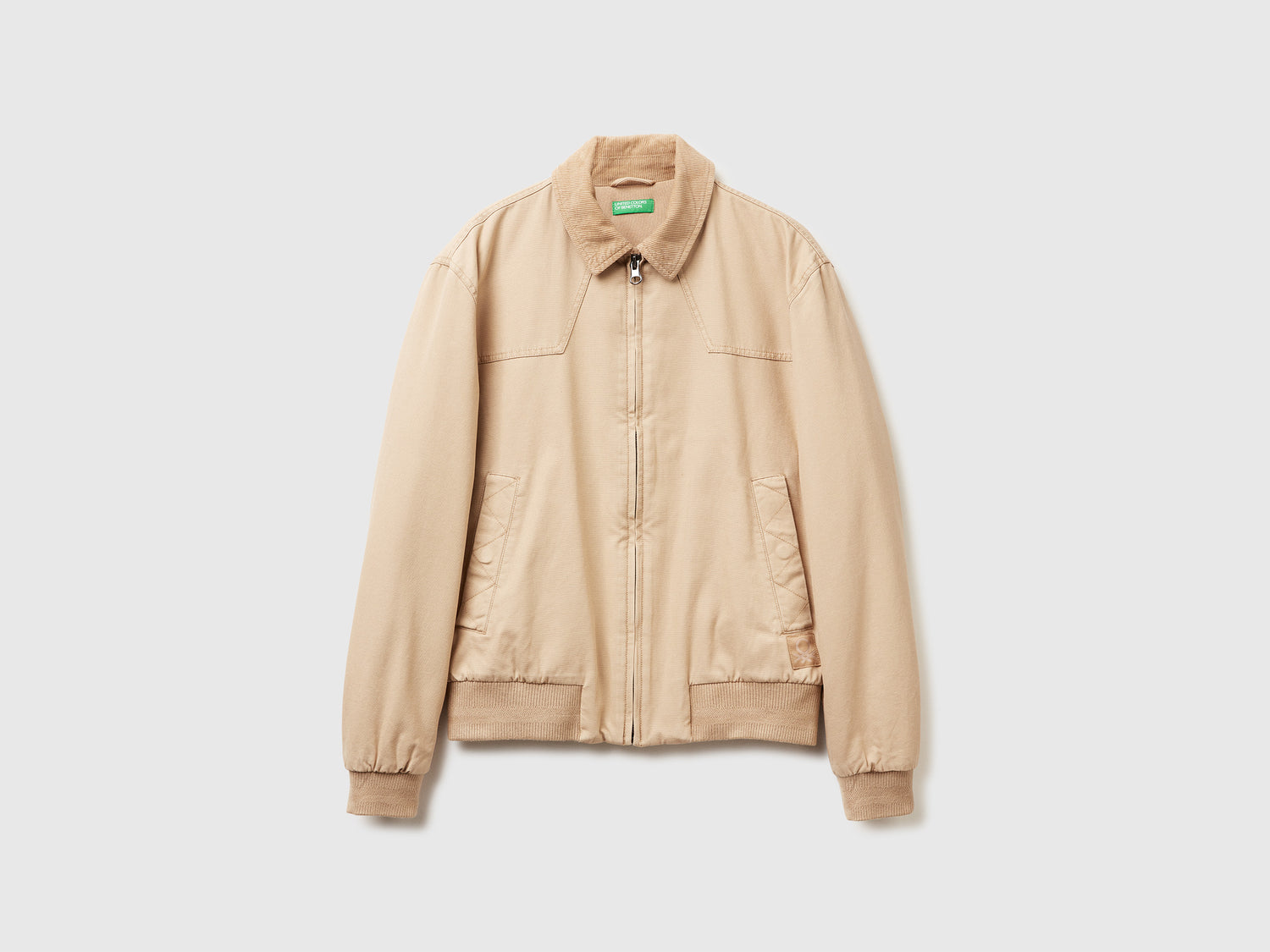 Giubbino imbottito in puro cotone da uomo beige | Benetton Outlet