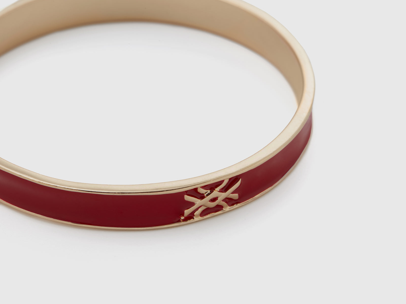 Bracciale bangle rosso con logo da donna corallo 2 | Benetton Outlet