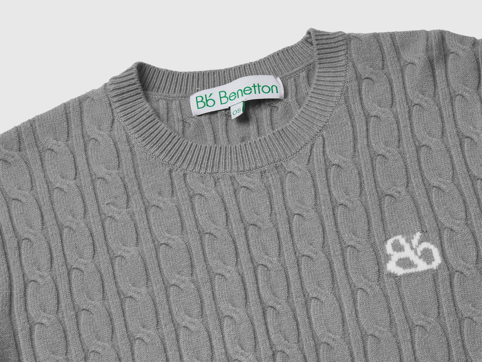Maglione con trecce da donna grigio 3 | Benetton Outlet
