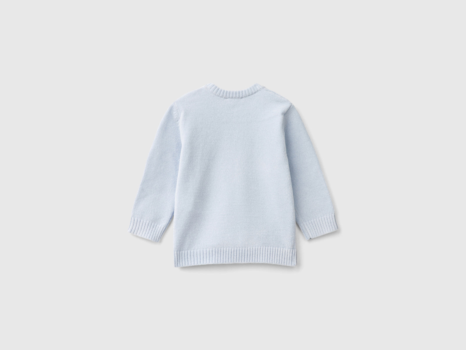 Maglioncino con intarsio coniglio da neonato celeste 2 | Benetton Outlet