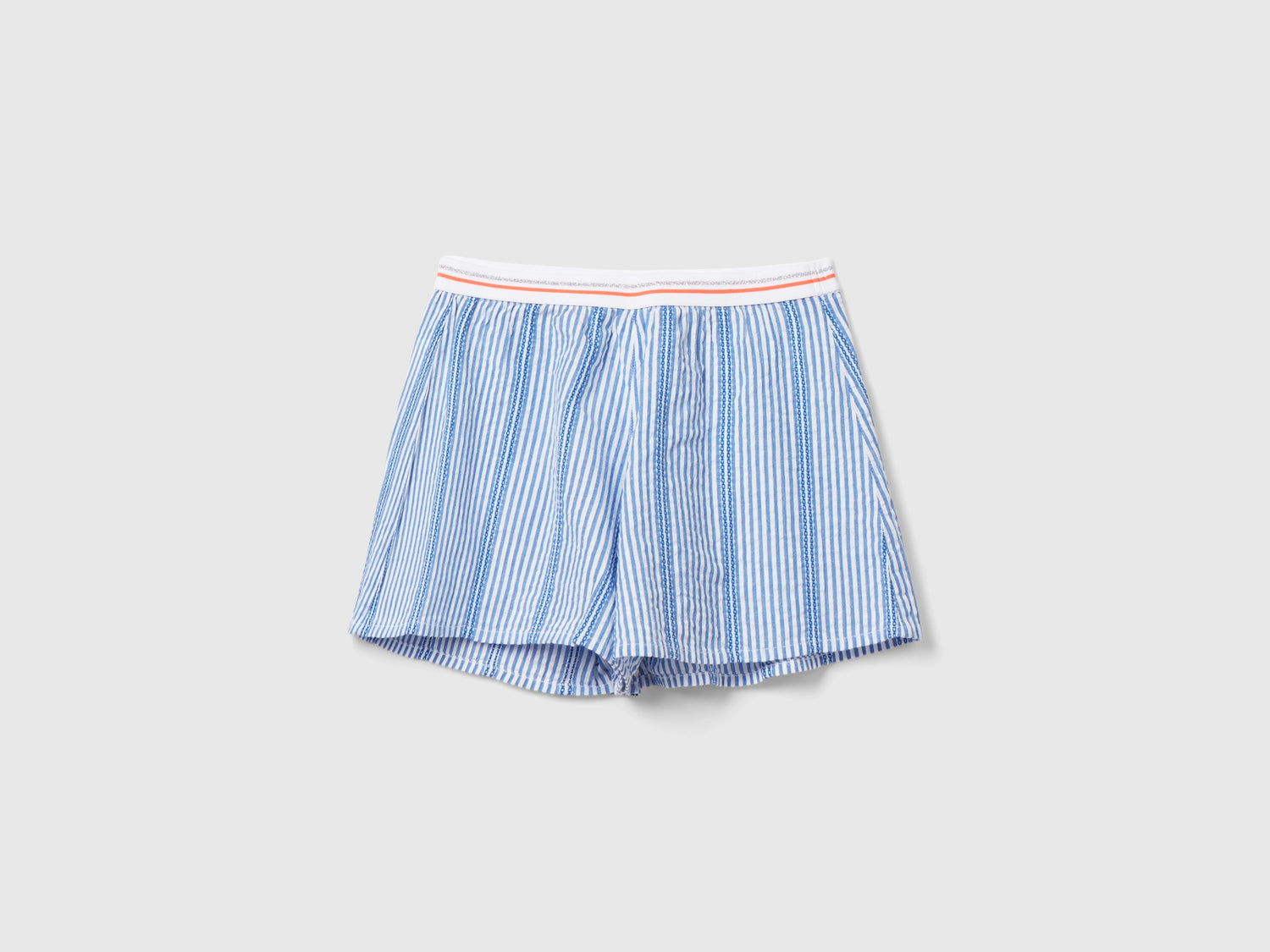 Gonna pantalone a righe da bambina azzurro | Benetton Outlet