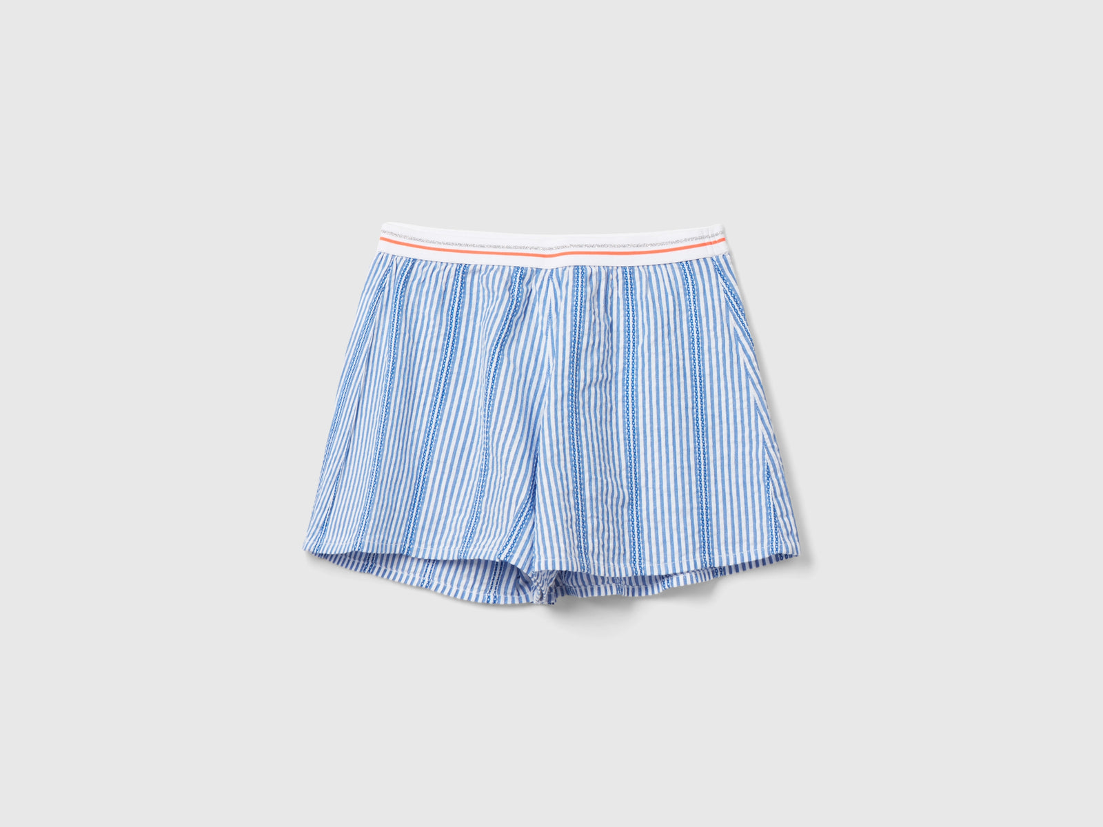 Gonna pantalone a righe da bambina azzurro | Benetton Outlet