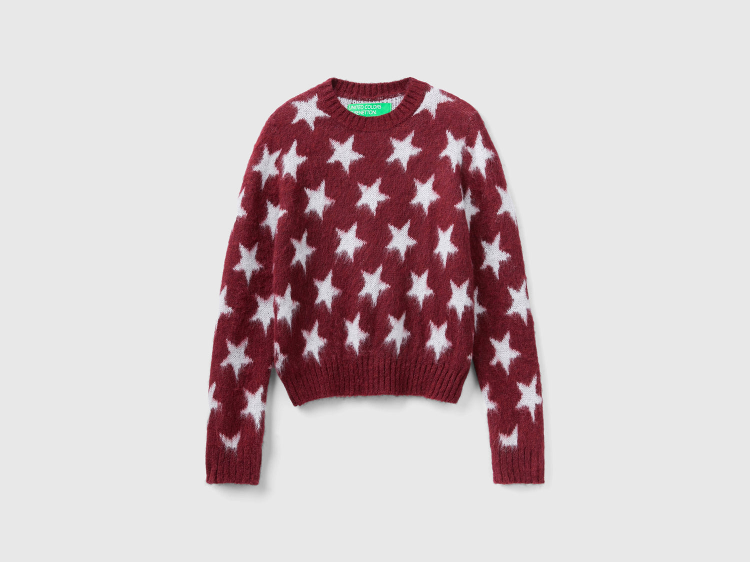 Calda maglia con stelle da donna bordeaux | Benetton Outlet