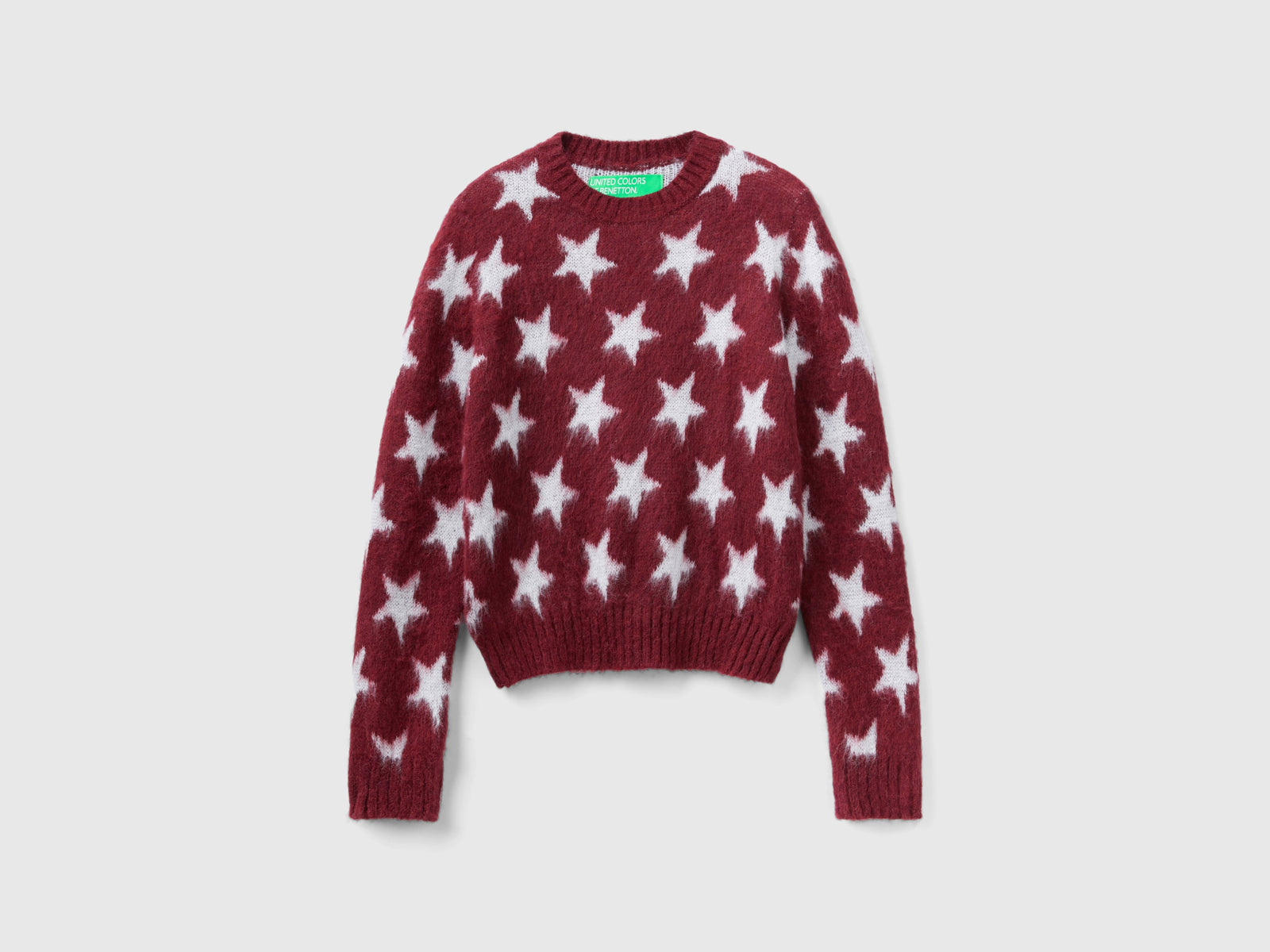 Calda maglia con stelle da donna bordeaux | Benetton Outlet