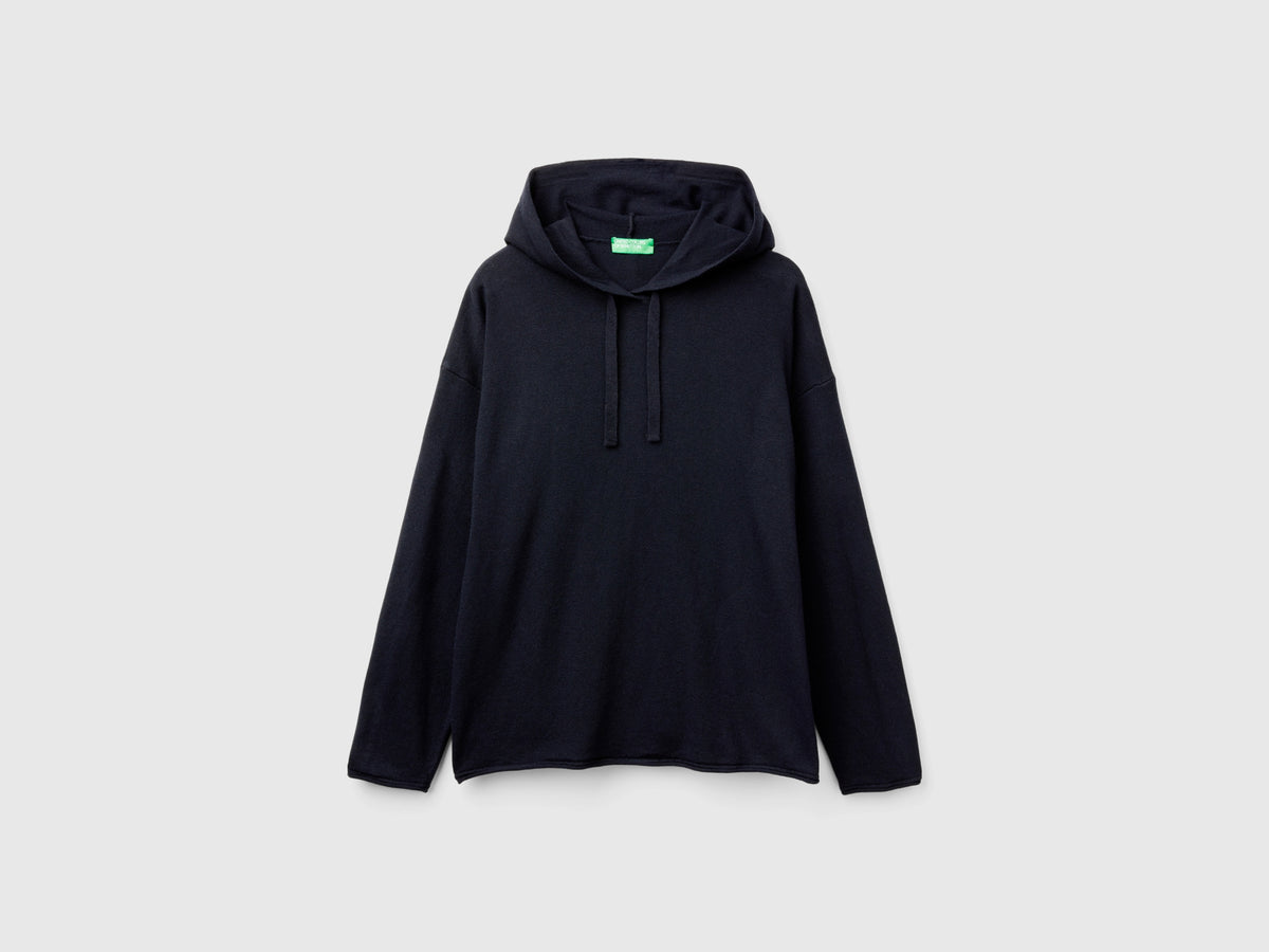 Maglia misto cashmere con cappuccio