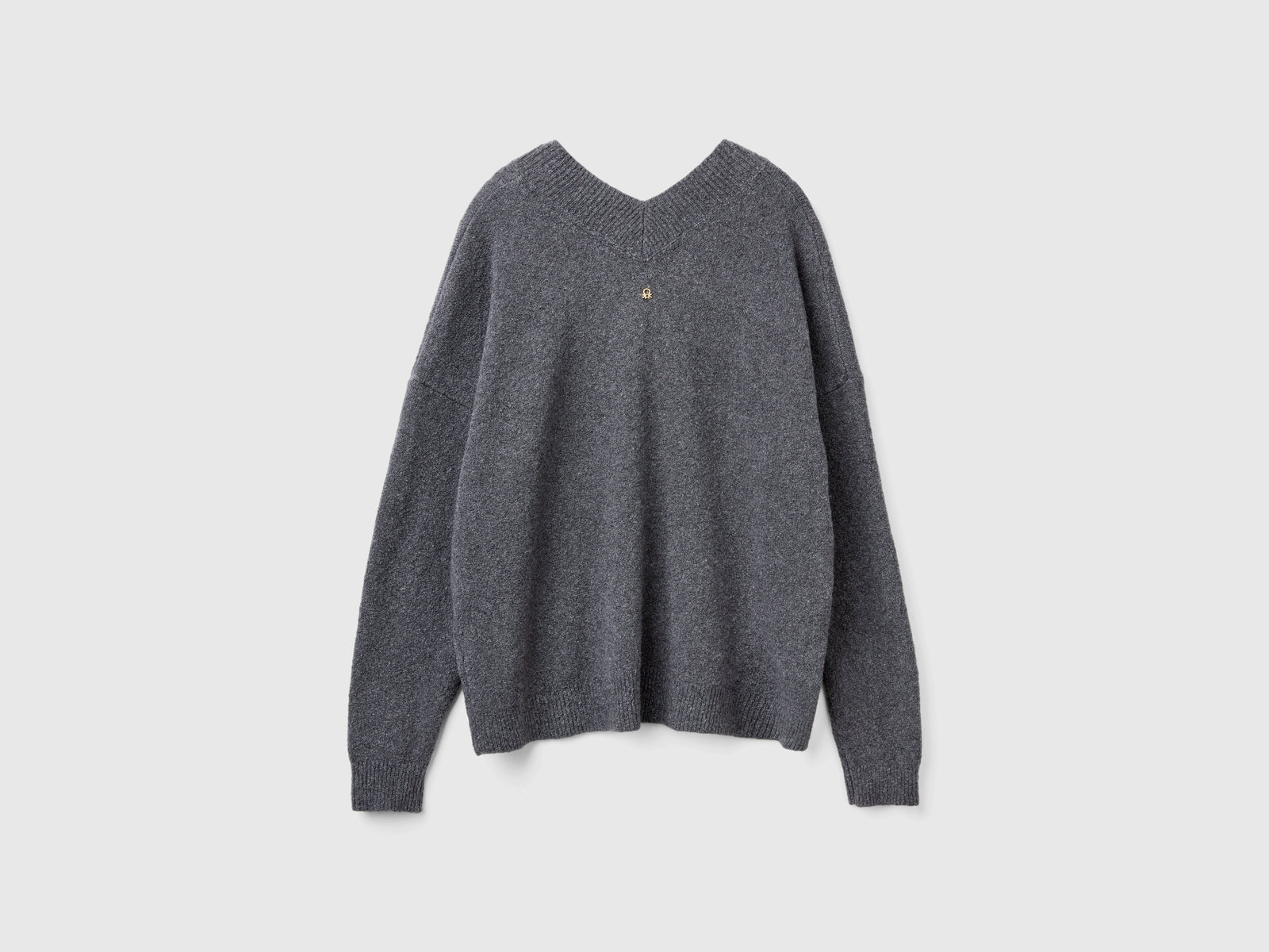 Maglia con scollo a V da donna grigio 2 | Benetton Outlet