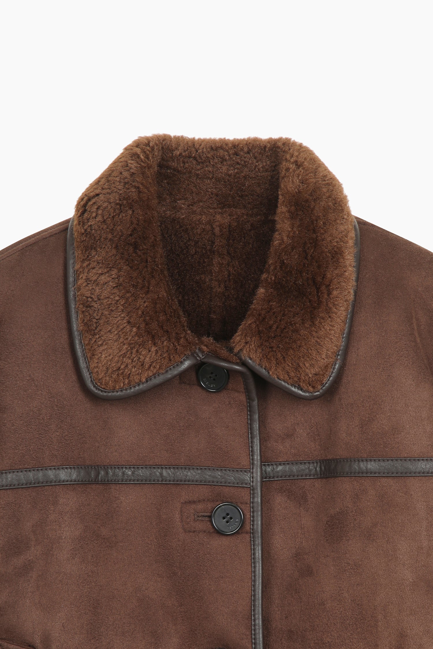 Giubbotto effetto montone da donna marrone scuro 3 | Sisley Outlet