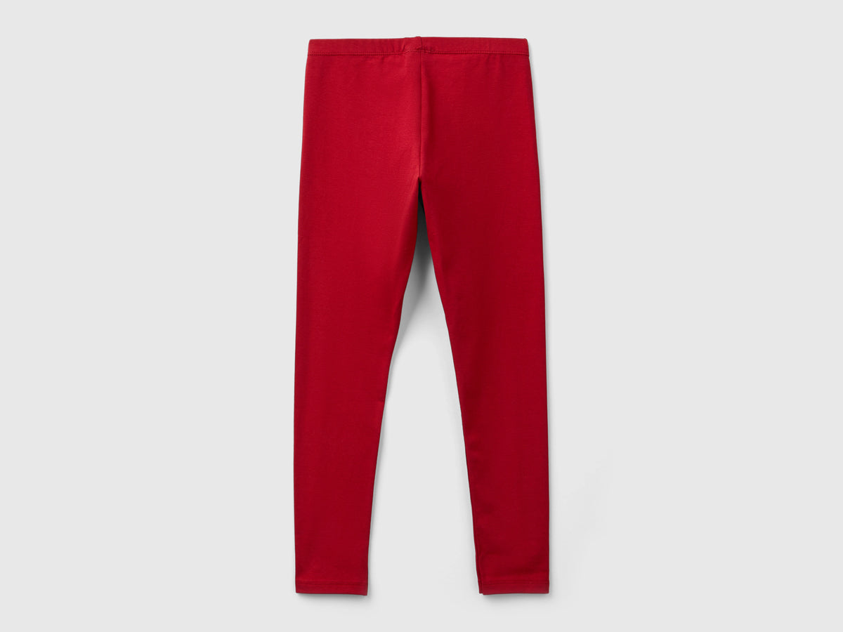 Stretch cotton leggings with logo
