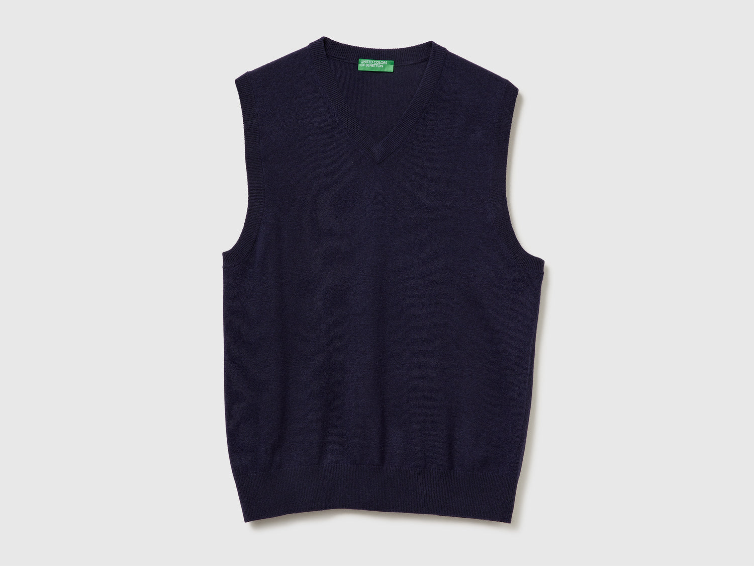 Gilet in pura lana Merino da uomo blu scuro | Benetton Outlet