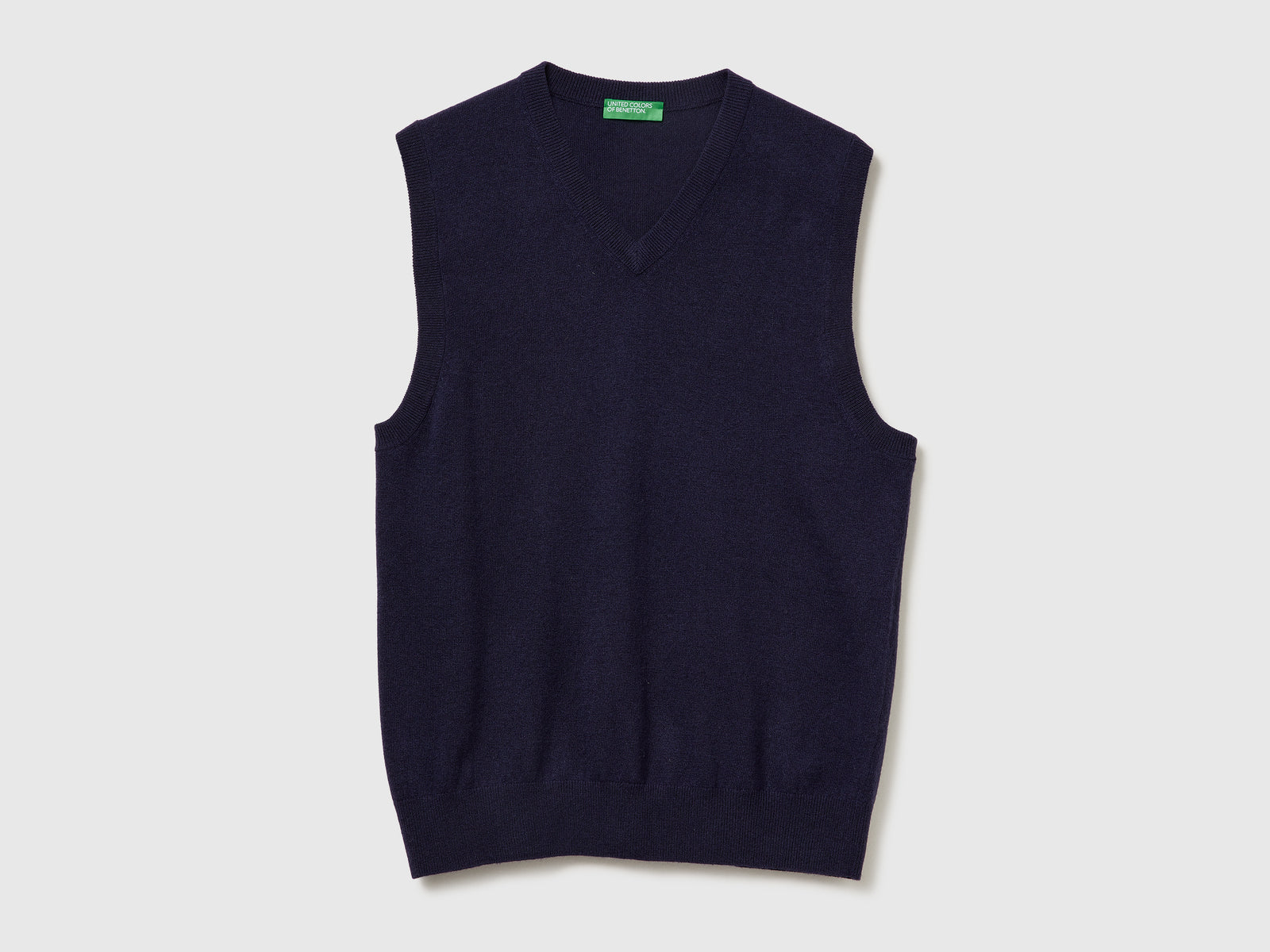 Gilet in pura lana Merino da uomo blu scuro | Benetton Outlet