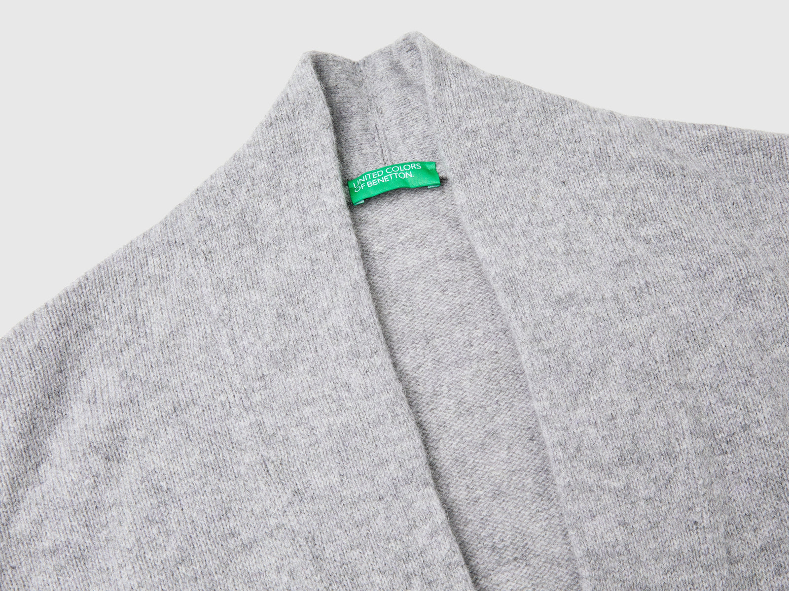 Cardigan lungo in pura lana Shetland da donna grigio chiaro 3 | Benetton Outlet