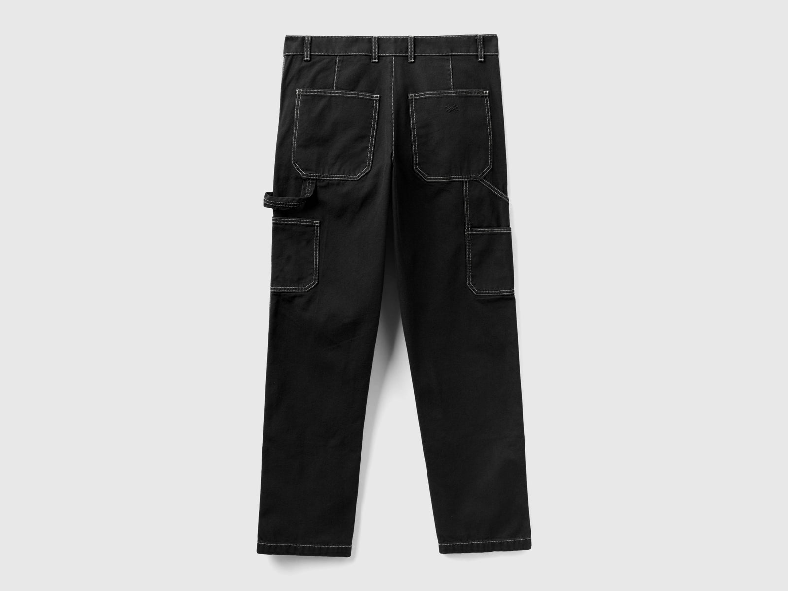 Pantaloni in tela di cotone da uomo nero 2 | Benetton Outlet