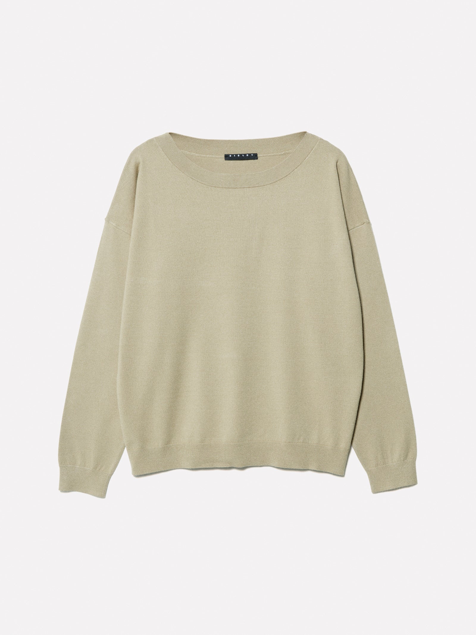 Suéter de cuello barco da donna verde militare | Sisley Outlet