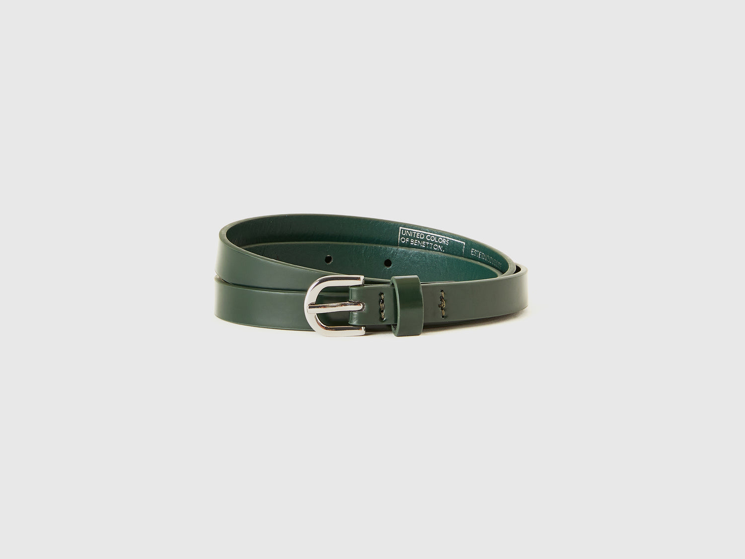 Cintura bassa effetto vernice da donna verde scuro | Benetton Outlet