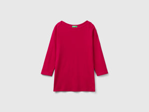 T-shirt con scollo a barchetta 100% cotone