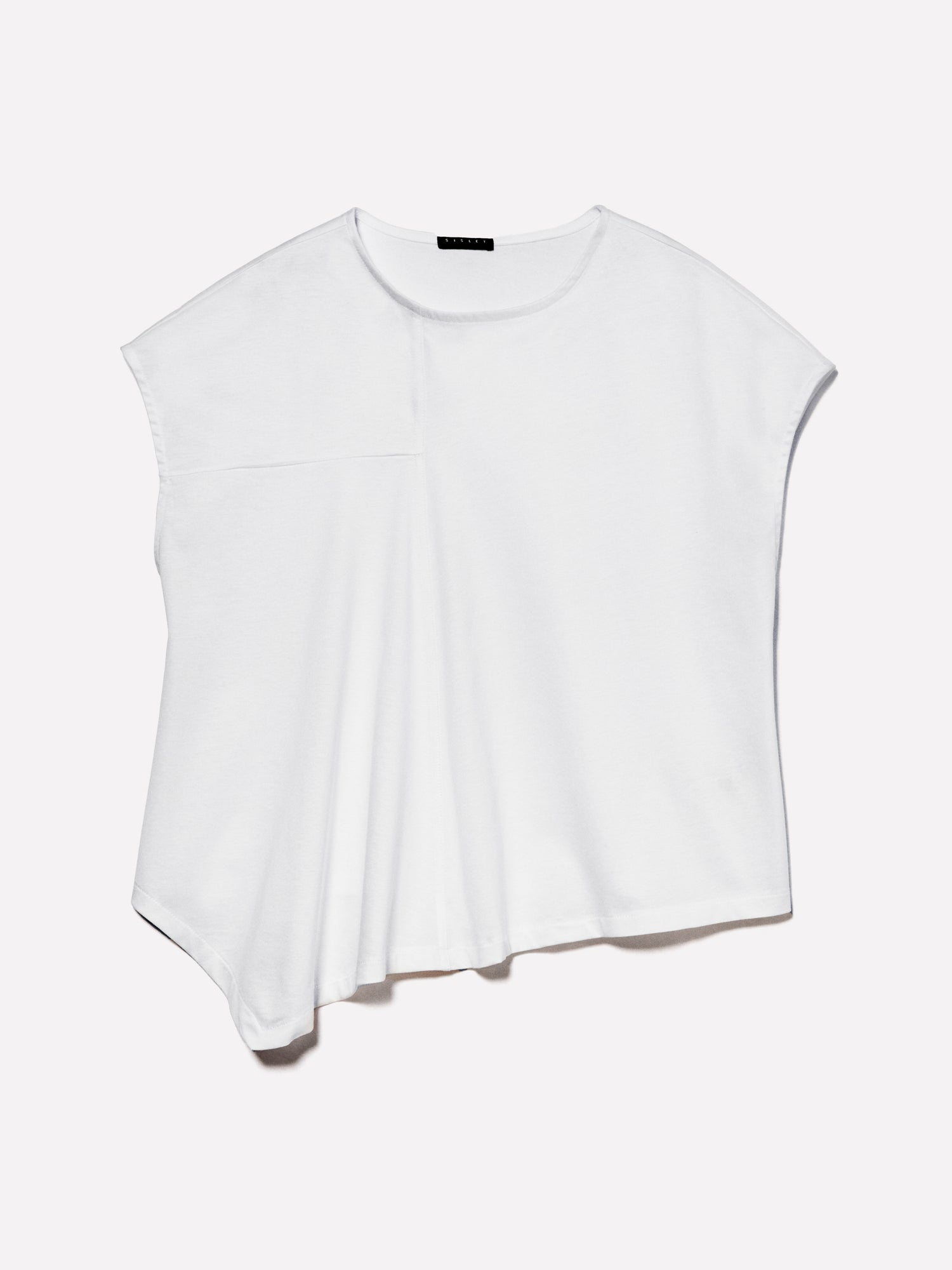 T-shirt asimmetrica da donna bianco | Sisley Outlet