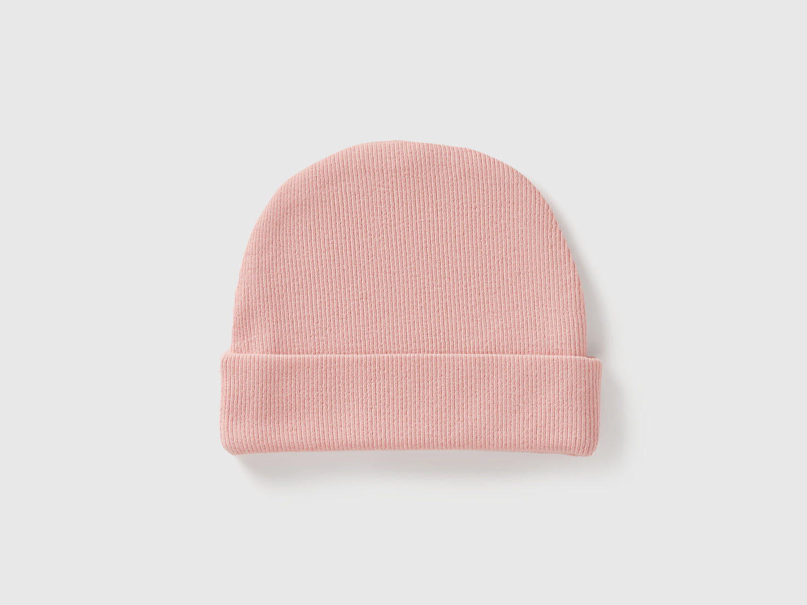 Cappellino in cotone stretch da neonato rosa tenue 2 | Benetton Outlet