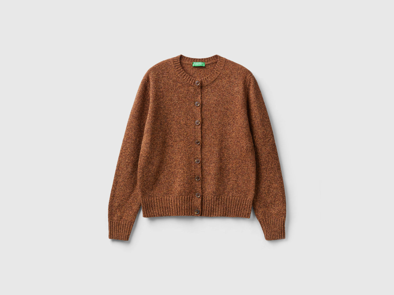 Cardigan in pura lana Shetland da donna cammello | Benetton Outlet