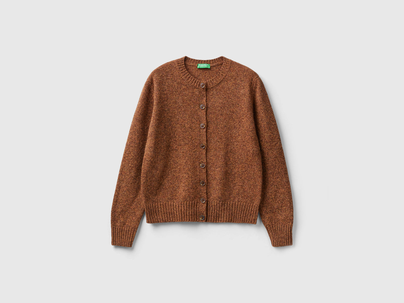 Cardigan in pura lana Shetland da donna cammello | Benetton Outlet