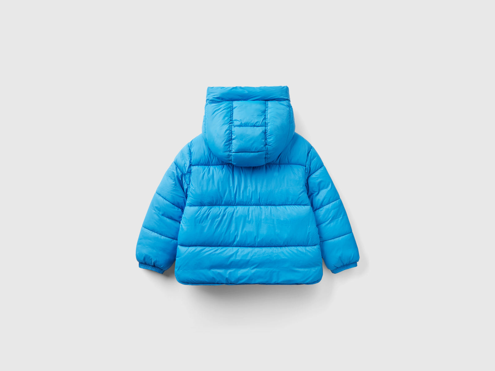 Piumino con cappuccio staccabile da bambino azzurro 2 | Benetton Outlet